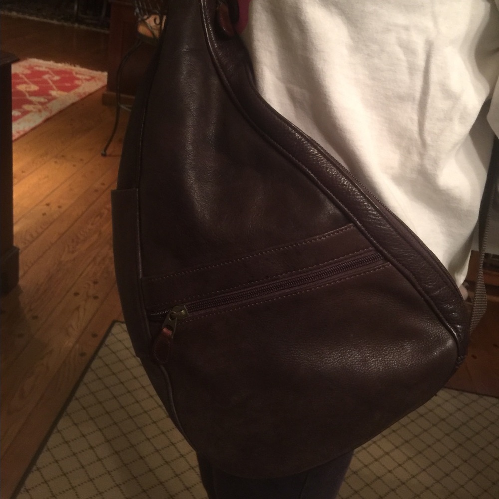 L L Bean leather over the shoulder/cross body bag